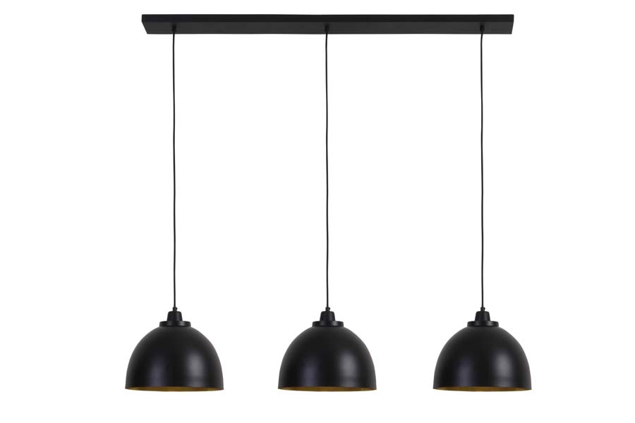 Hanging lamp 3L 135x30x26 cm KYLIE matt black-gold