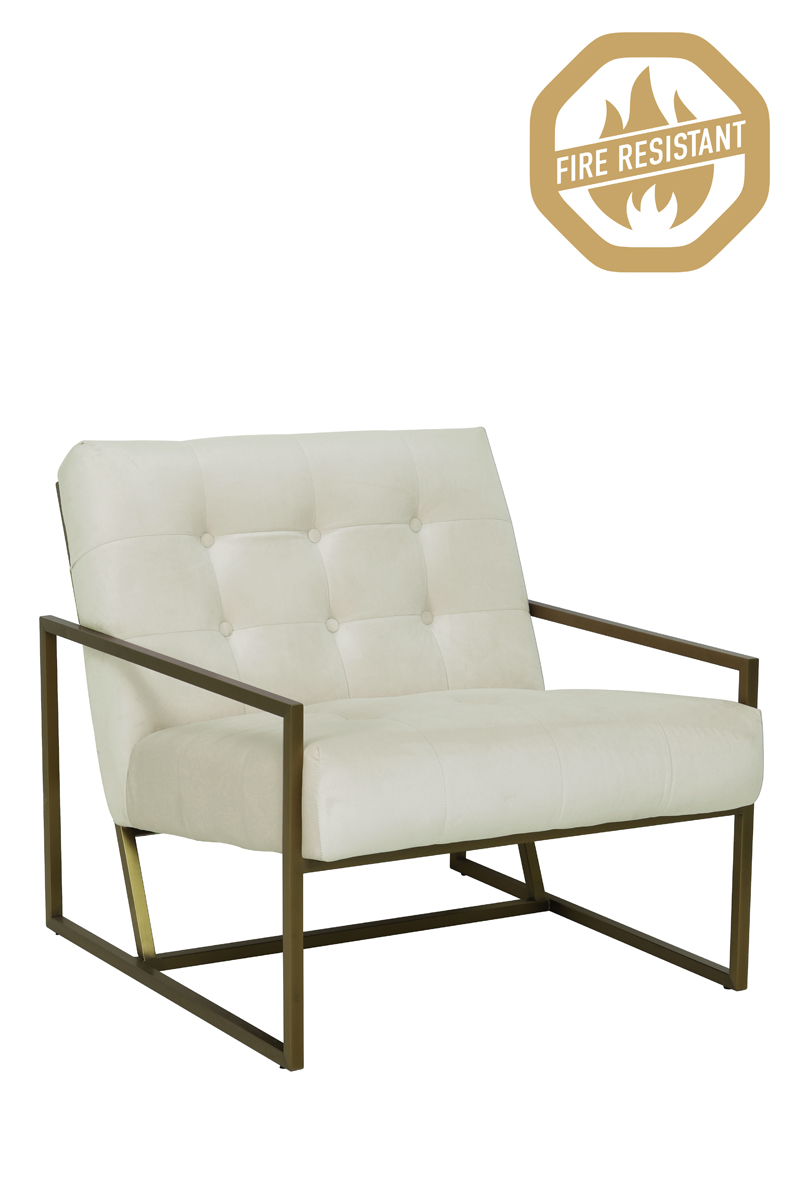Chair 81x71x70 cm GENEVE FR velvet cream-antique gold