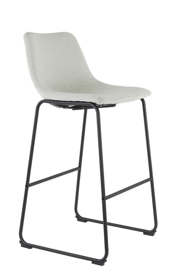 Bar chair 52x46x104 cm JEDDO bouclé cream-black