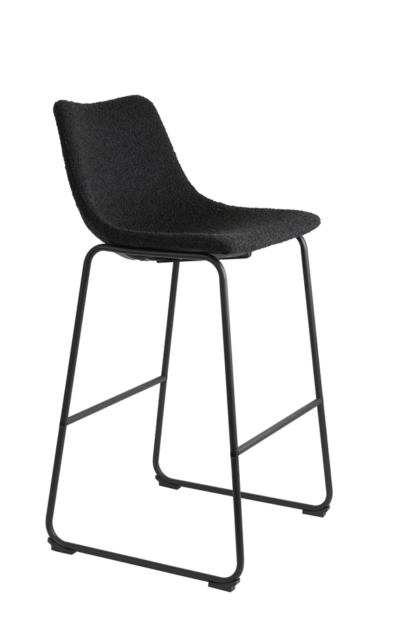 Bar chair 52x46x104 cm JEDDO bouclé black-black