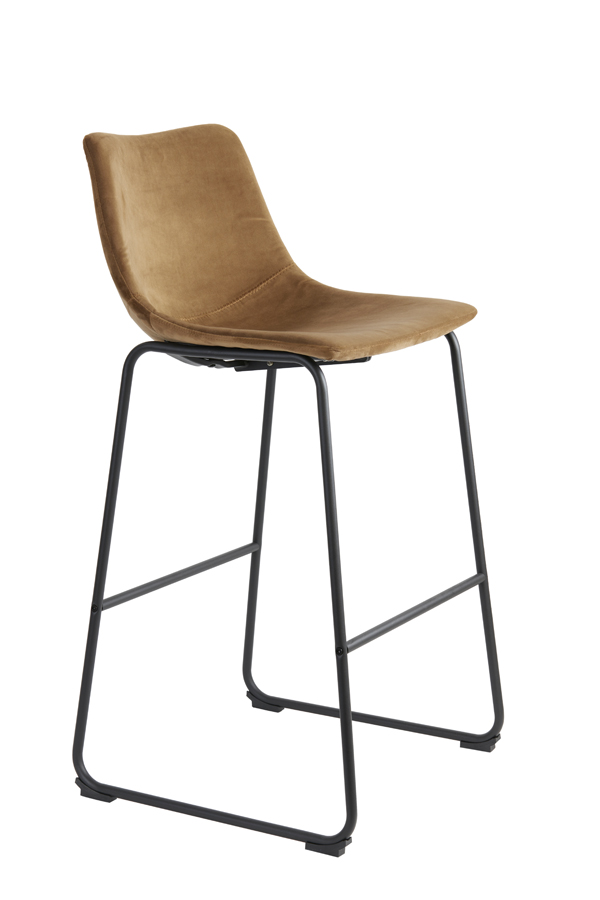 Bar chair 52x46x104 cm JEDDO velvet brown-black