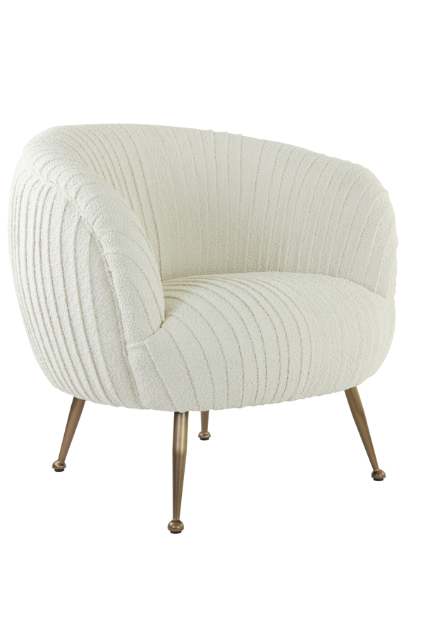 Chair 78x60x75 cm TILTON bouclé cream+bronze