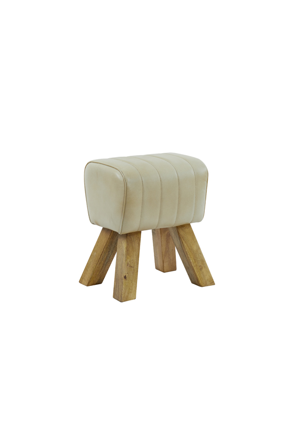 Stool 38x30x46 cm RAMY leather sand