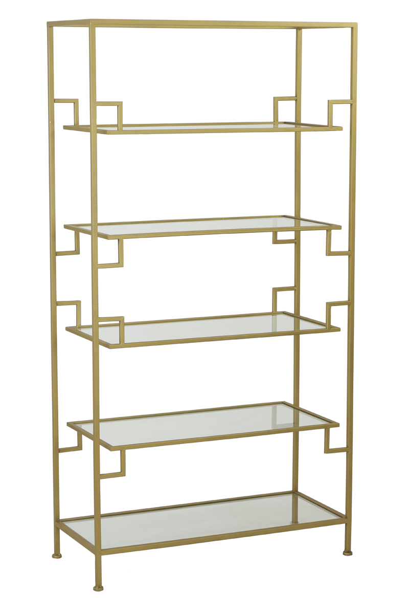 Cabinet open 90x39x174 cm SUTERA glass clear-gold