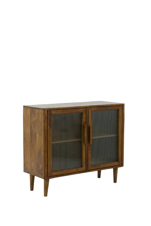 Cabinet 100x40x85 cm MOCU glass+wood oil brown