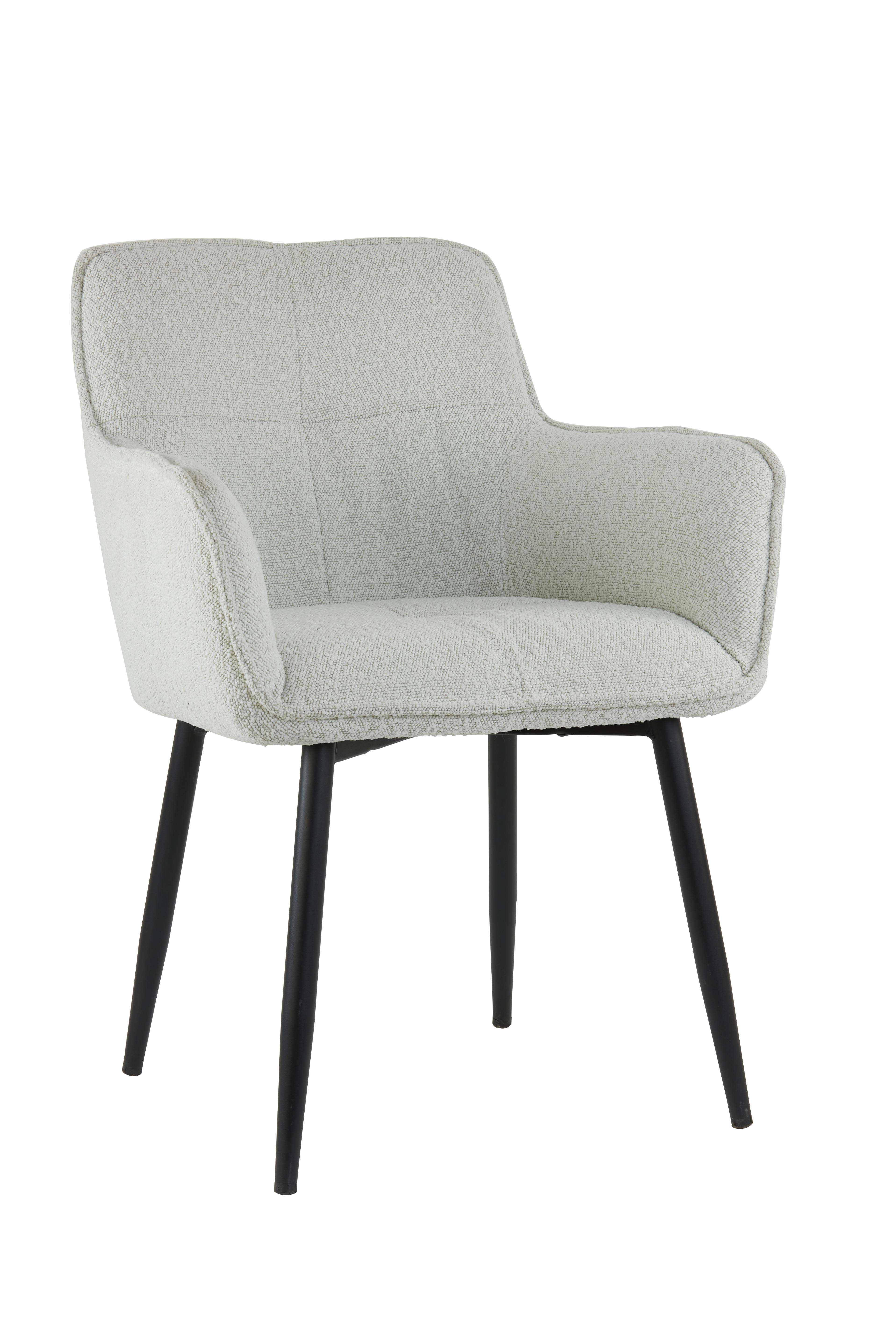 Dining chair 60,5x60x87 cm EMILY bouclé cream-black