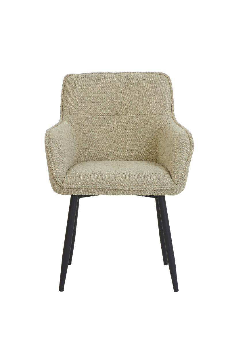 Dining chair 60,5x60x87 cm EMILY bouclé light caramel-black