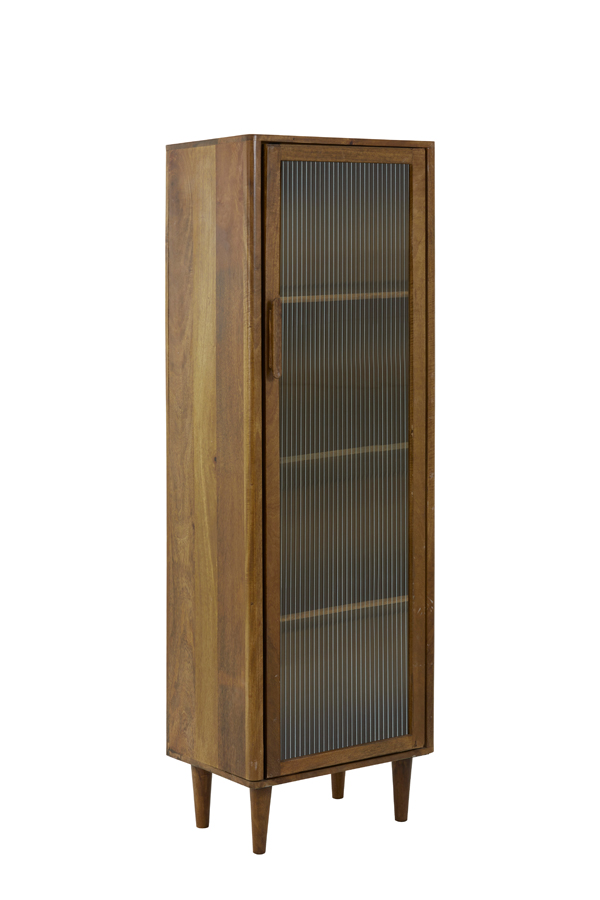 Cabinet 58x40x180 cm MOCU glass+wood oil brown