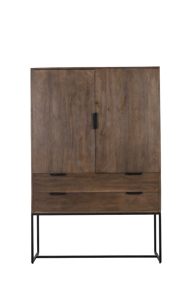 Cabinet 120x40x180 cm MEAVE wood matt dark brown