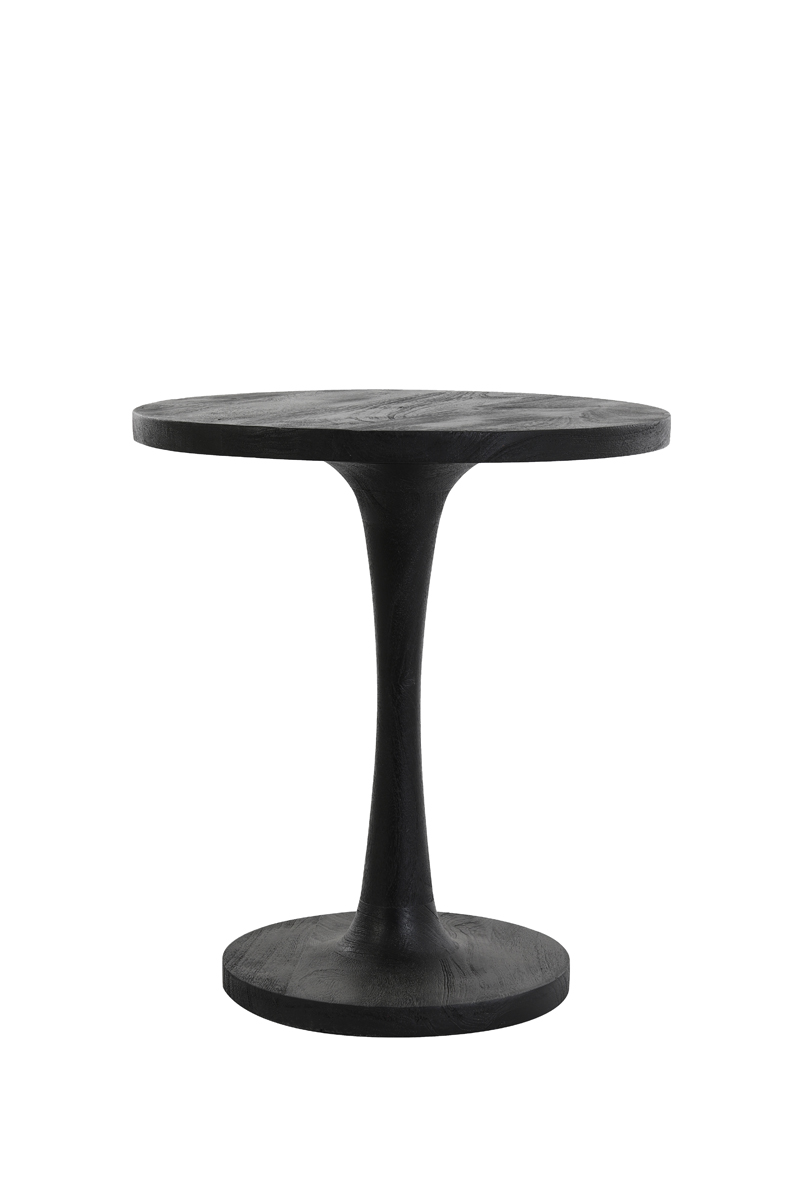 Side table Ø50x55 cm BICABA wood black