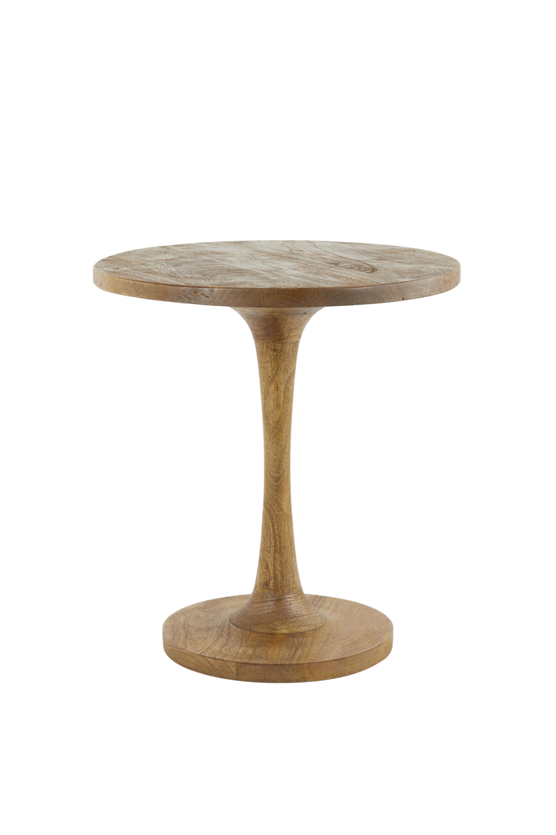 Side table Ø50x55 cm BICABA wood matt dark brown