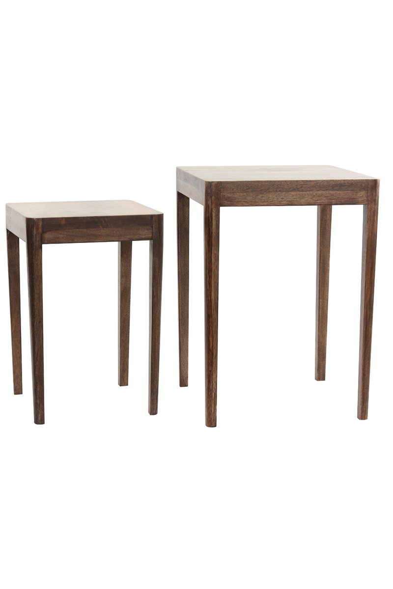 Side table S/2 30x30x45+38x38x53 cm STIJN wood brown