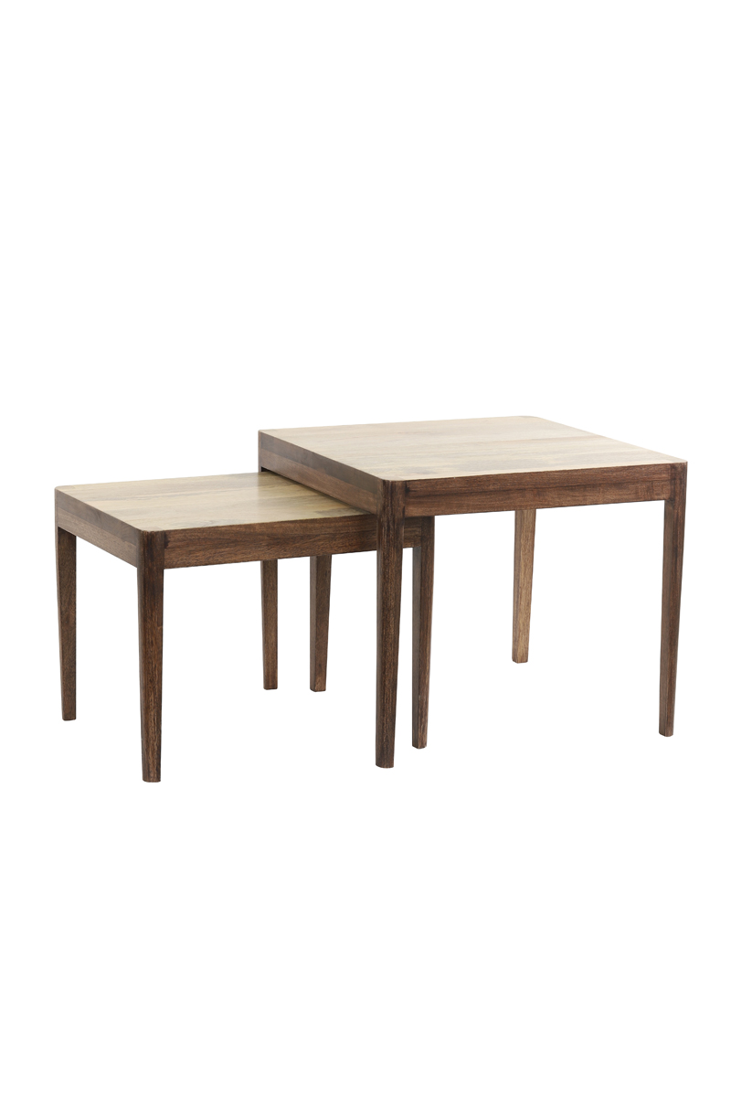 Side table S/2 46x38x36+50x50x42 cm STIJN wood brown