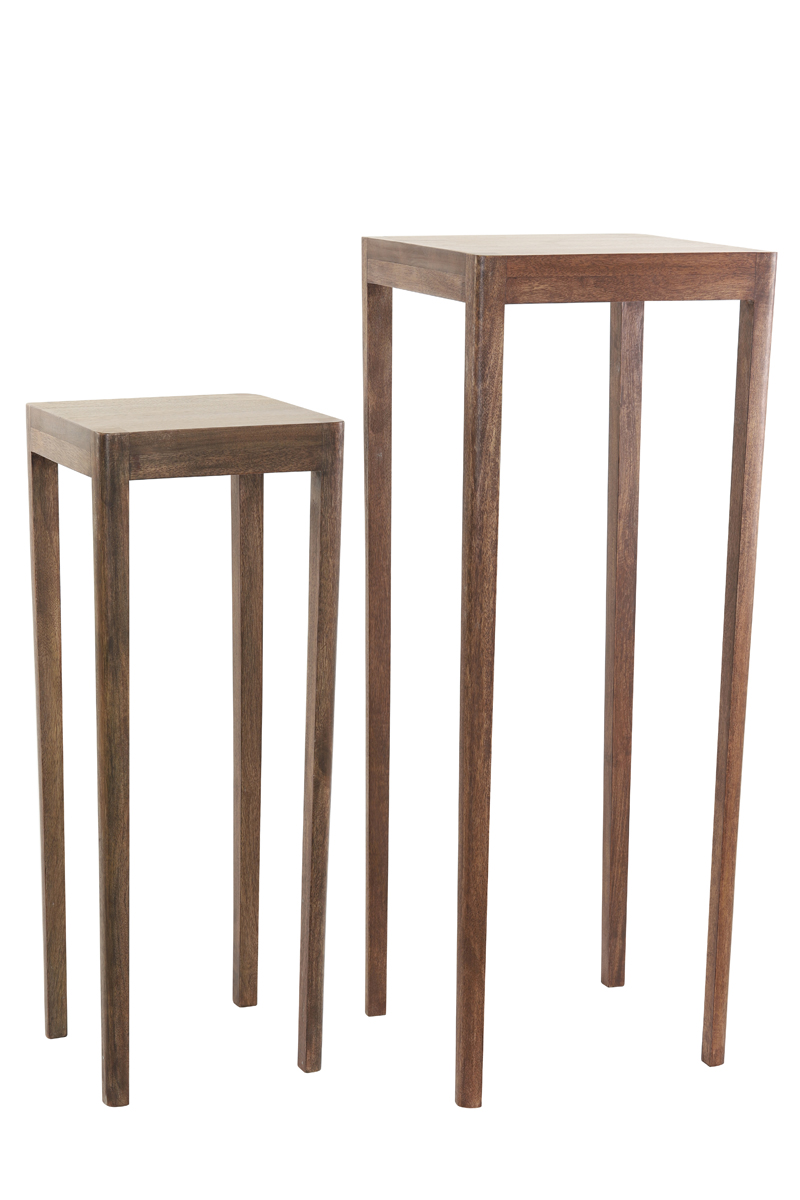 Pillar S/2 30x30x80+39x39x100 cm STIJN wood brown