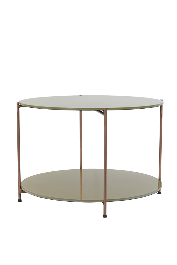 Coffee table 65x45 cm BELITA glass caramel ant copper