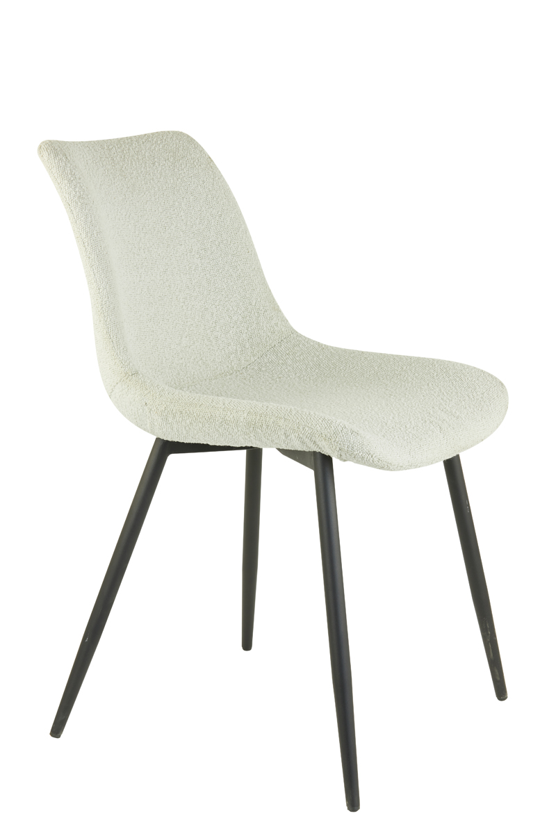 Dining chair 58,5x47,5x82,5 cm KATE bouclé cream-black