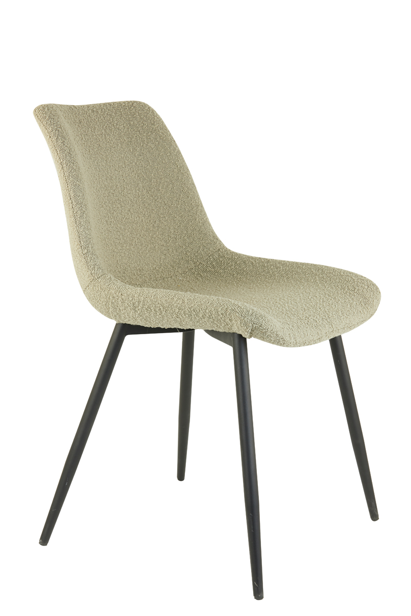 Dining chair 58,5x47,5x82,5 cm KATE bouclé sand-black