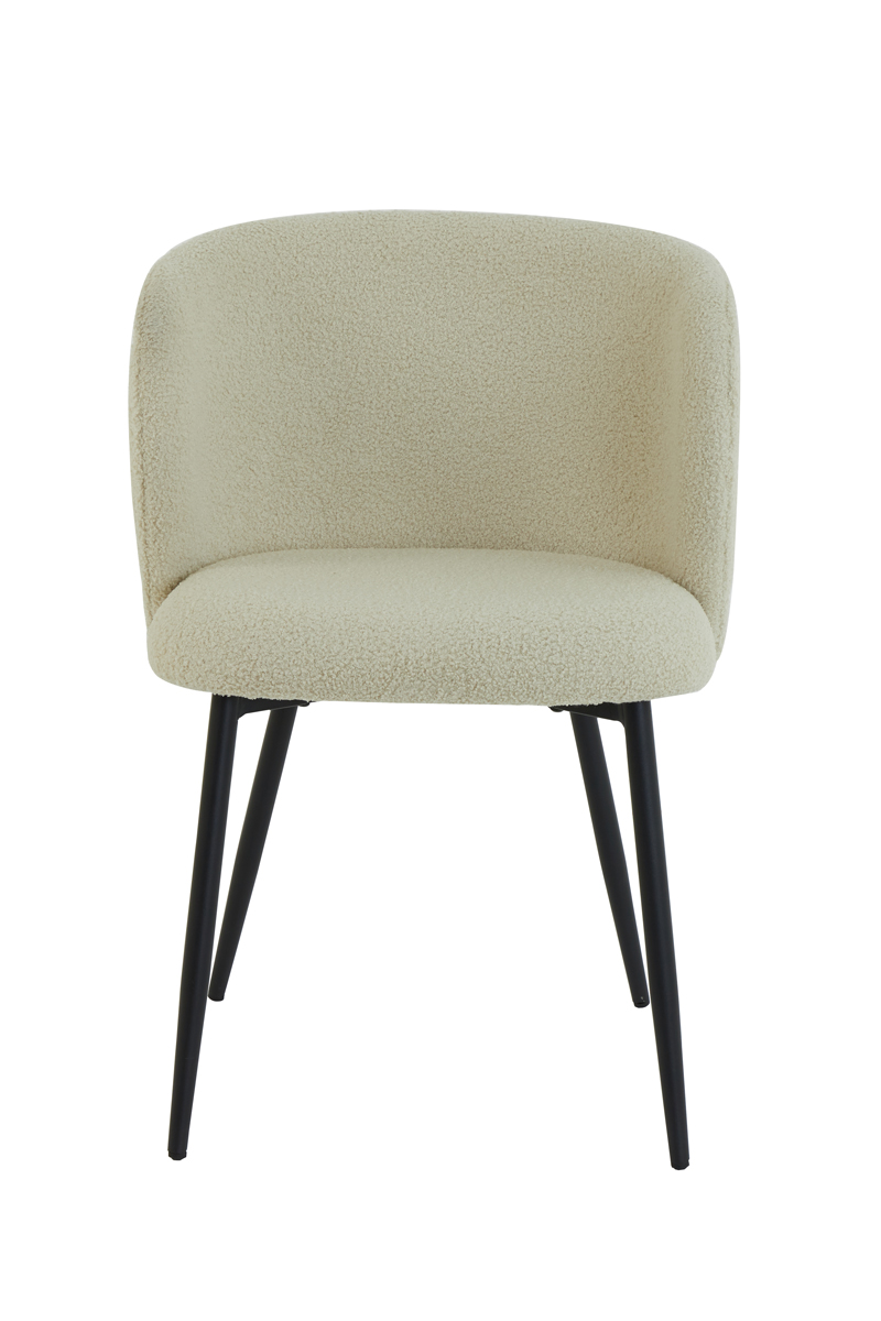 Dining chair 56x55x79 cm ELYNA teddy light beige-matt black