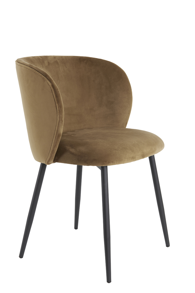 Dining chair 56x55x79 cm ELYNA velvet brown-matt black