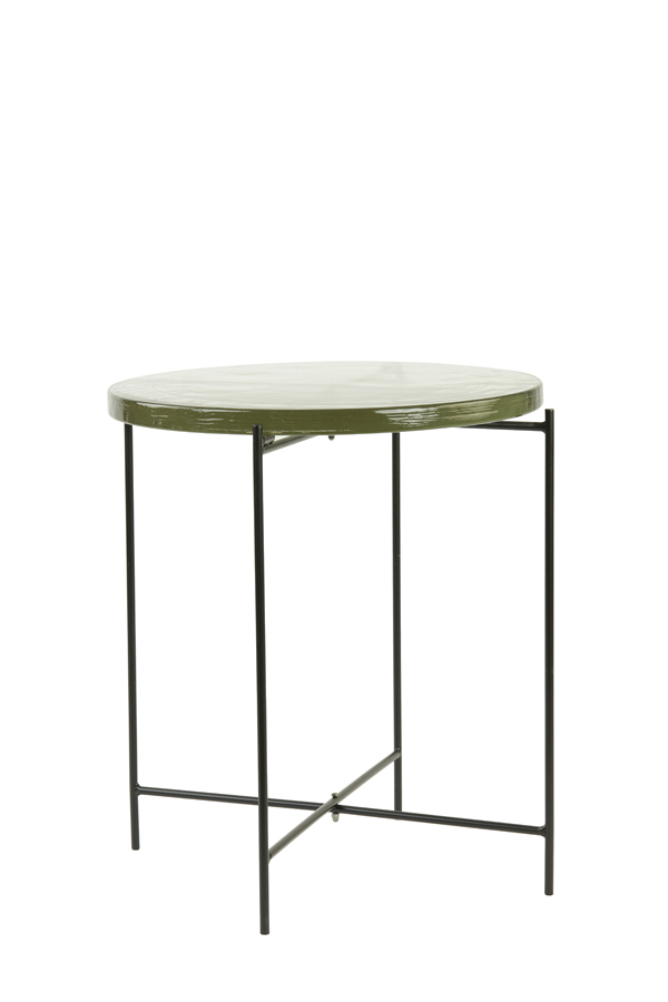 Side table Ø37x45 cm BRAVO clear glass+matt black