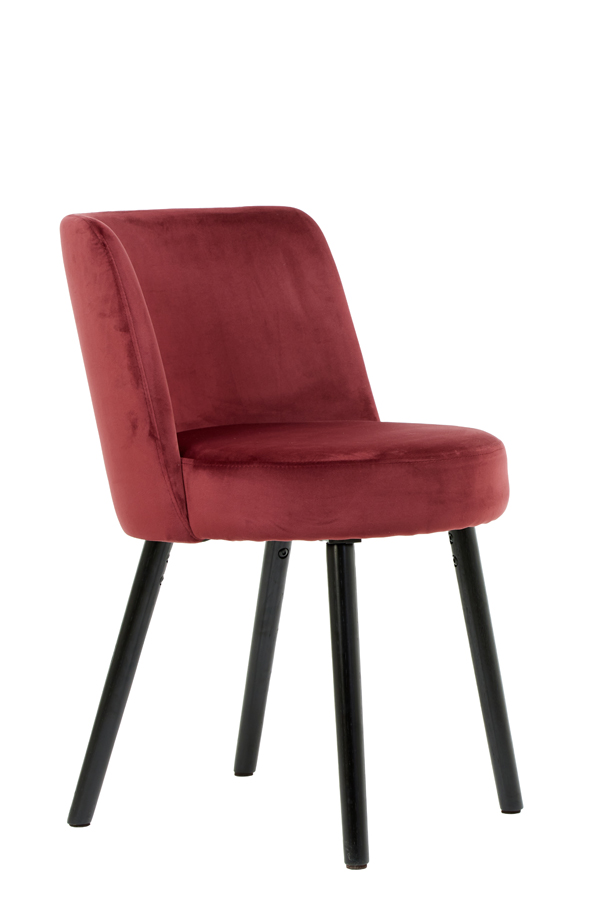 Dining chair 56x44,5x80 cm ECKLEY velvet burgundy-black