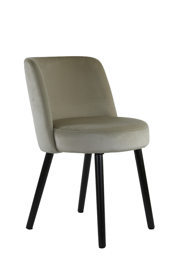 Dining chair 56x44,5x80 cm ECKLEY velvet shiny silver-black