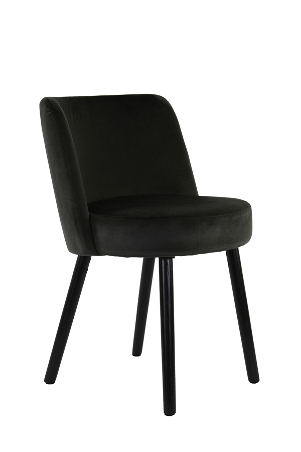 Dining chair 56x44,5x80 cm ECKLEY velvet shiny d grey-black