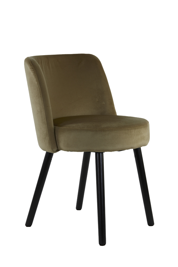 Dining chair 56x44,5x80 cm ECKLEY velvet shiny gold-black