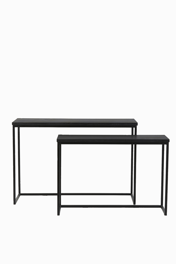 Console S/2 100x30x70+120x40x82 cm BRYSON wood matt black