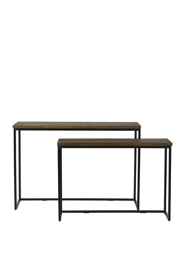 Console S/2 100x30x70+120x40x82 cm BRYSON wood brown-black