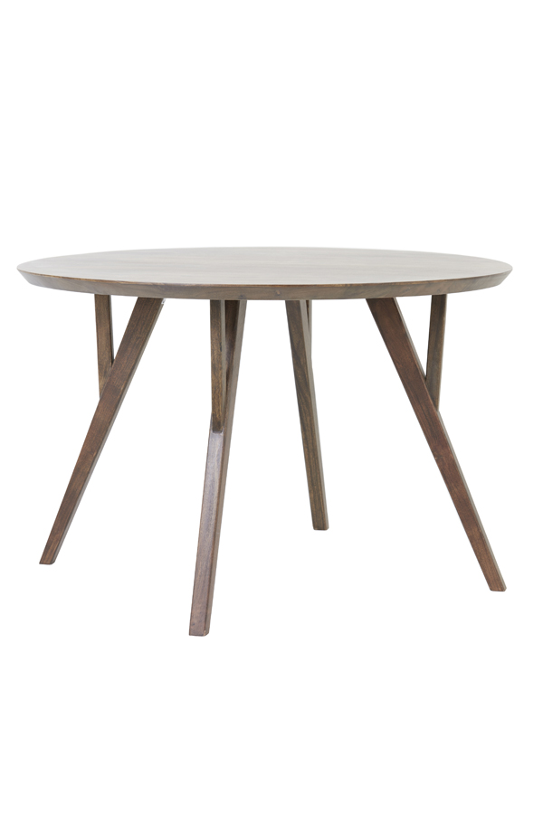 Dining table Ø120x76 cm QUENZA acacia wood dark brown