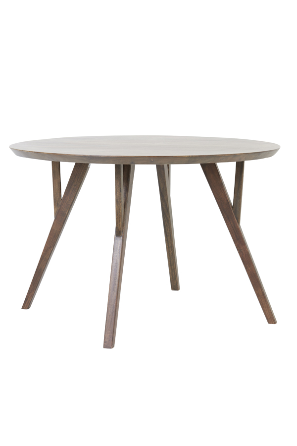 Dining table Ø140x76 cm QUENZA acacia wood dark brown