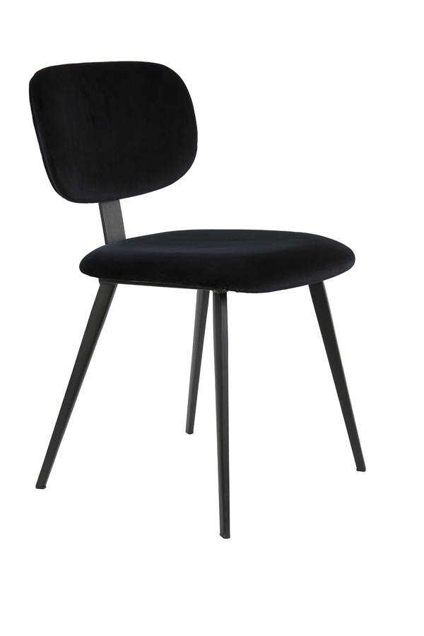 Dining chair 55,5x45,5x80 cm AALIYAH velvet black-black