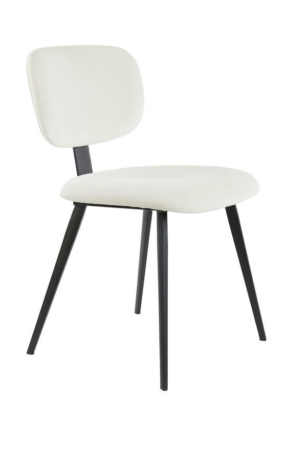 Dining chair 55,5x45,5x80 cm AALIYAH velvet white-black