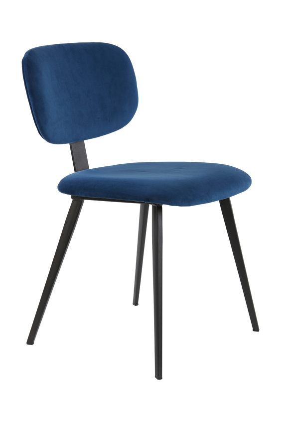 Dining chair 55,5x45,5x80 cm AALIYAH velvet blue-black
