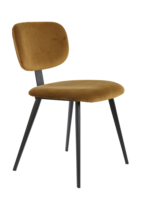 Dining chair 55,5x45,5x80 cm AALIYAH velvet brown-black