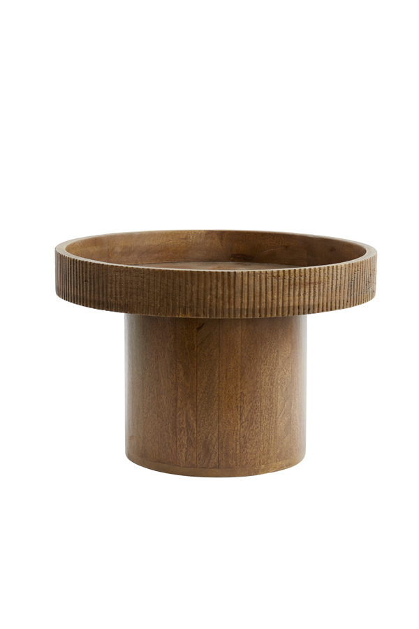 Side table Ø50x35 cm KALOMO wood dark brown