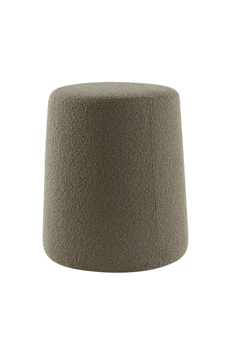 Stool Ø39x45 cm LAURYN bouclé grey brown