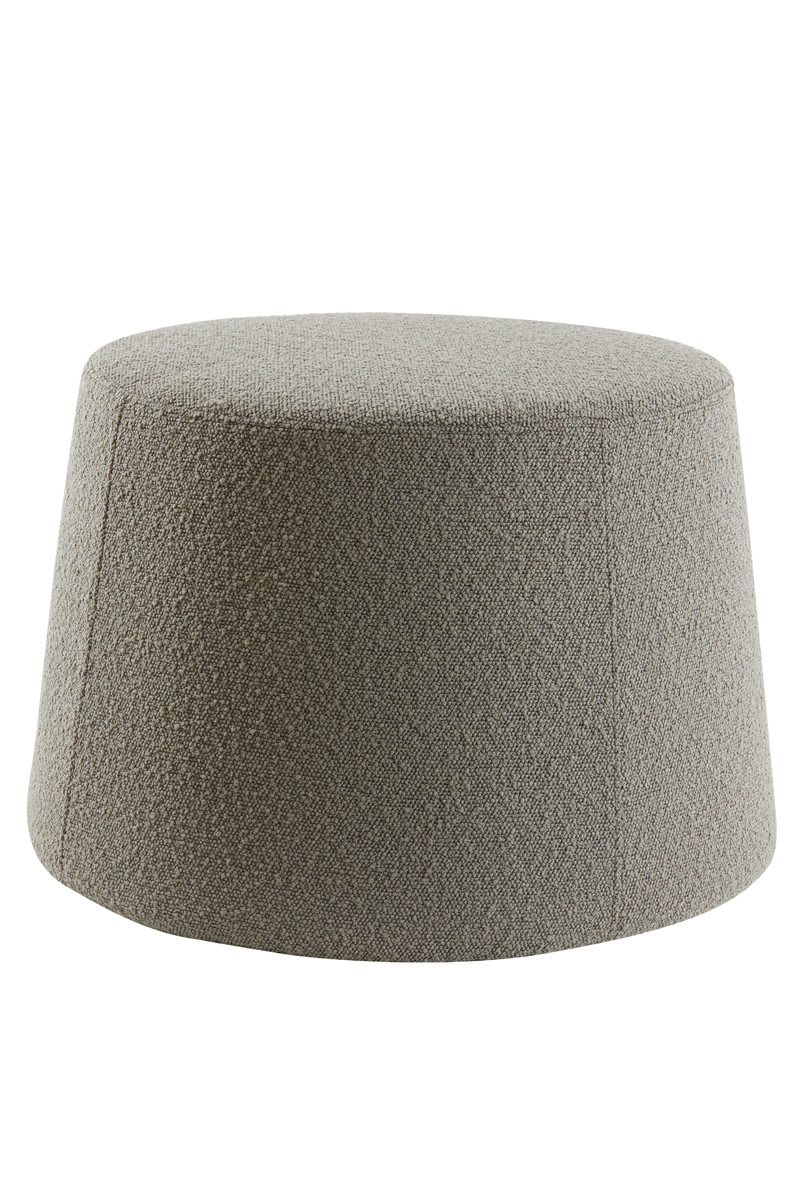 Stool Ø59x38 cm LAURYN bouclé grey brown