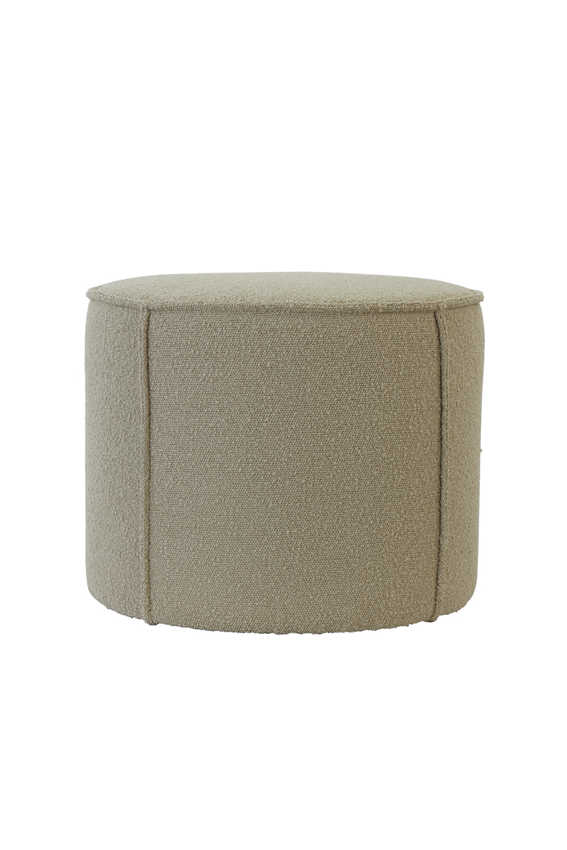 Stool Ø50x40 cm HAELEY bouclé light caramel