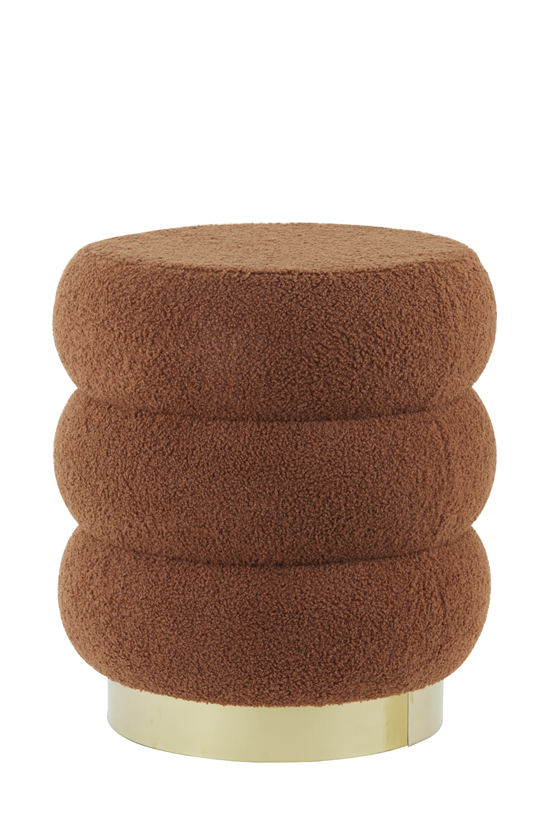 Stool Ø40x45 cm KIMI teddy terra+gold