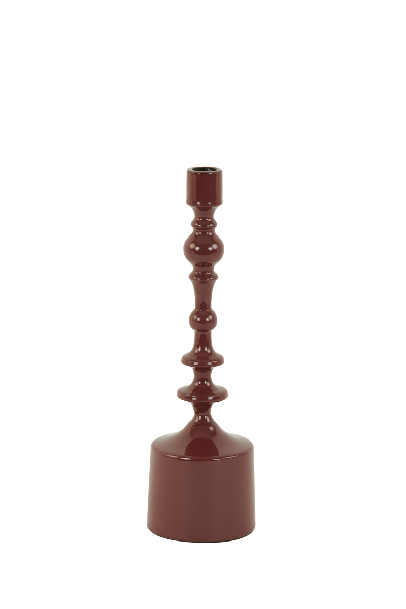 Candle holder Ø10x34 cm SHEVA shiny burgundy