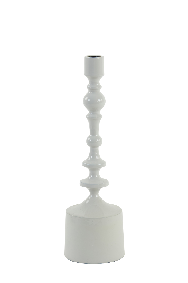 Candle holder Ø10x34 cm SHEVA shiny white