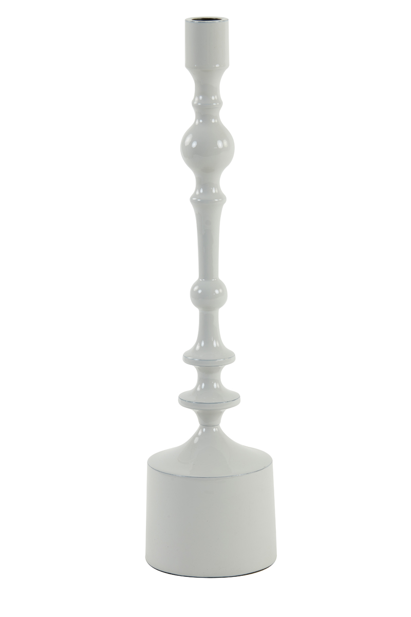 Candle holder Ø10x42 cm SHEVA shiny white
