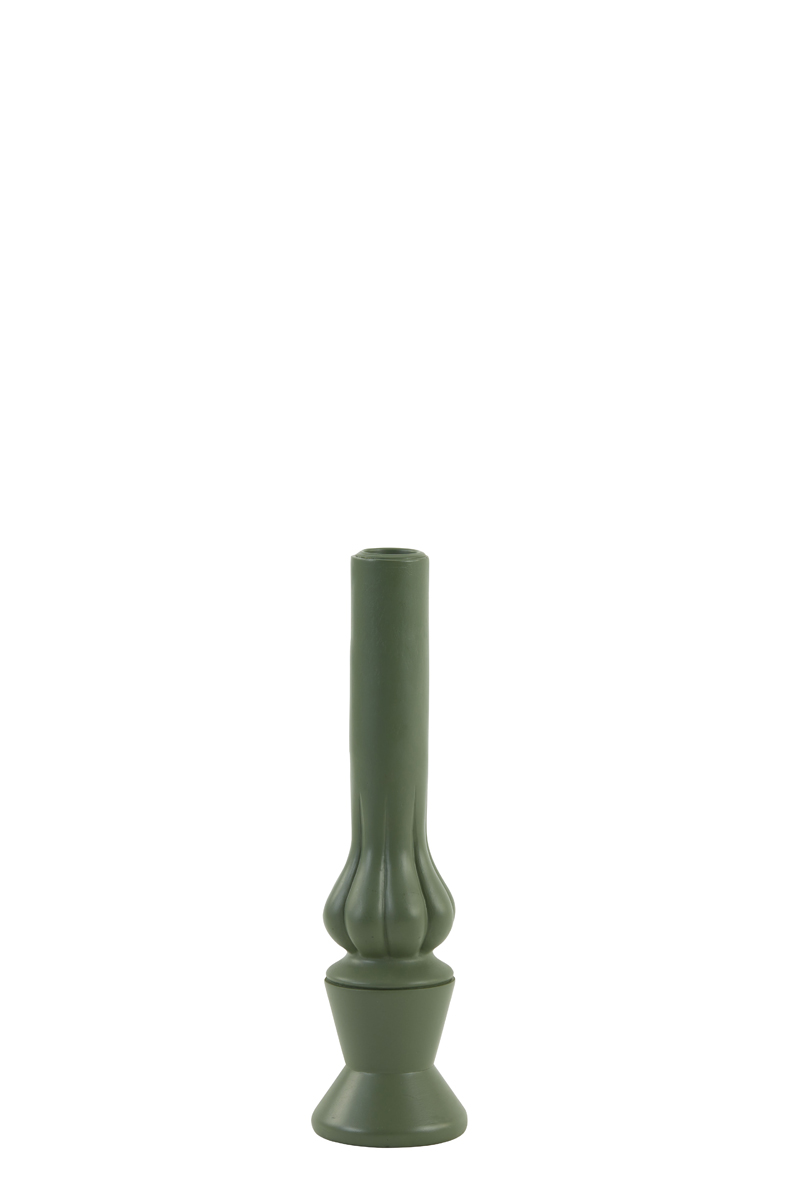 Candle holder Ø6,5x24,5 cm IZAK matt green