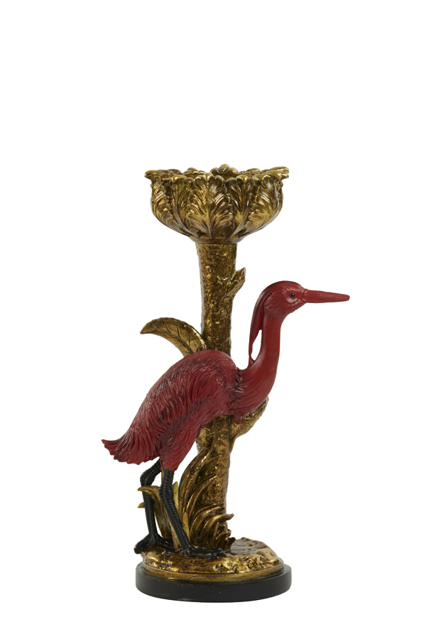 Candle holder 18,5x13x32,5 cm HERON antique bronze-dark red