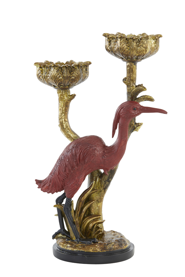 Candle holder 2L 28,5x17x46,5 cm HERON antiq bronze-dark red