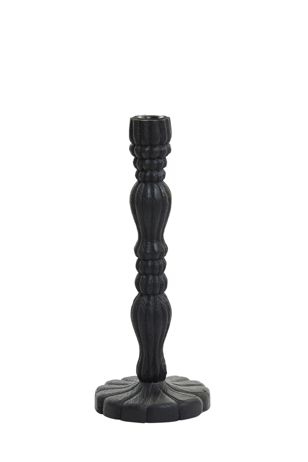 Candle holder Ø15x38 cm JERALDO wood matt black