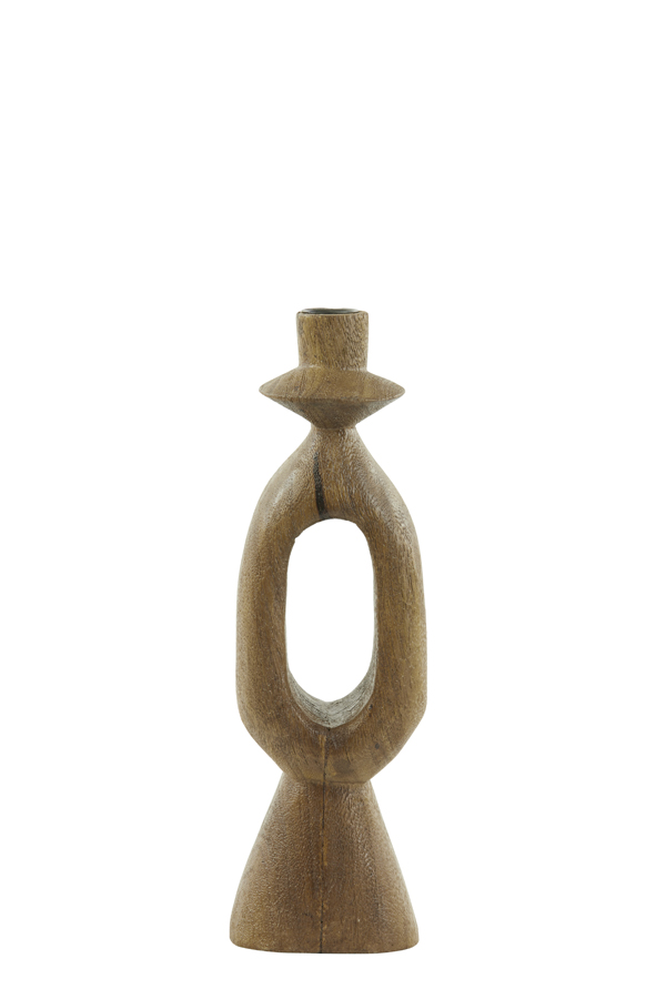 Candle holder 11x11x36 cm DJANGO wood matt dark brown