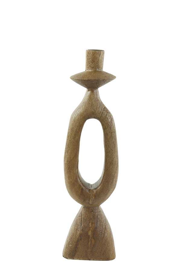 Candle holder 13x13x43 cm DJANGO wood matt dark brown